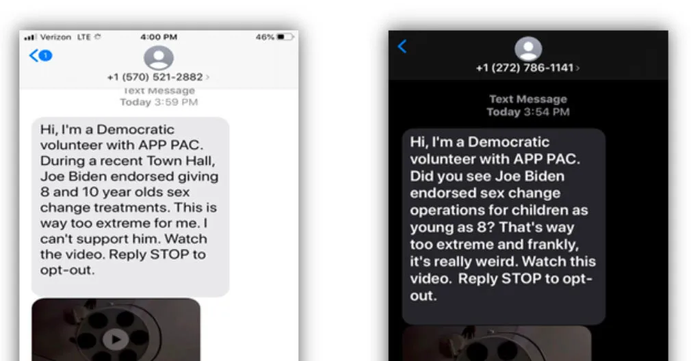 Disinformation Moves From Social Networks to Texts