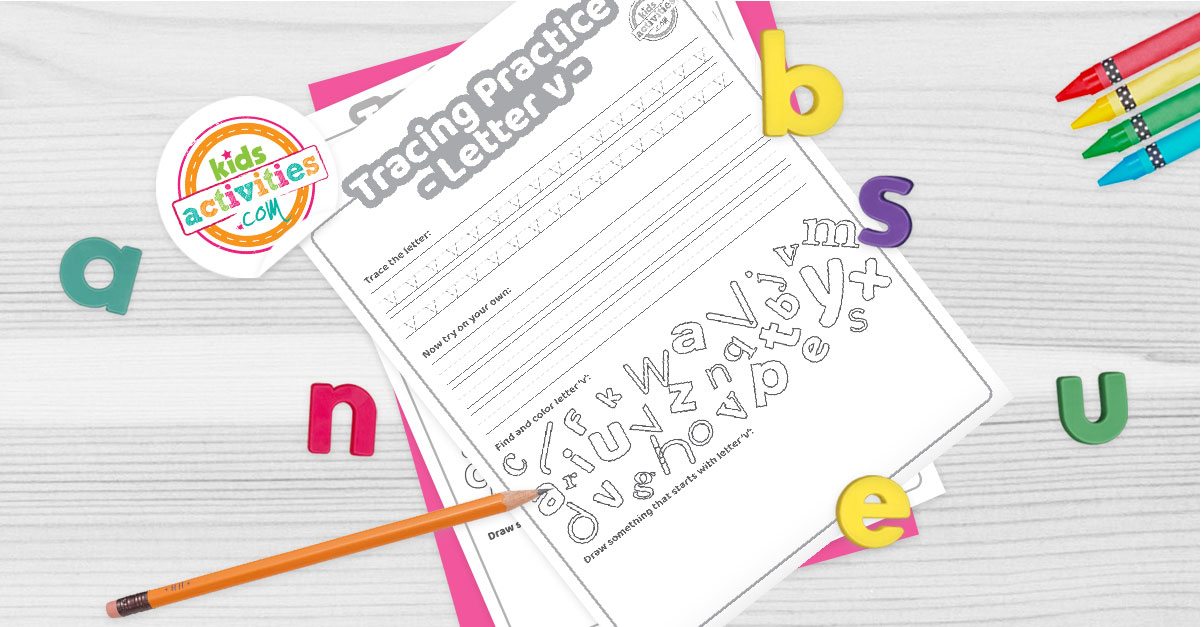 Free Letter V Practice: Trace it, Write it, Find it & Draw
