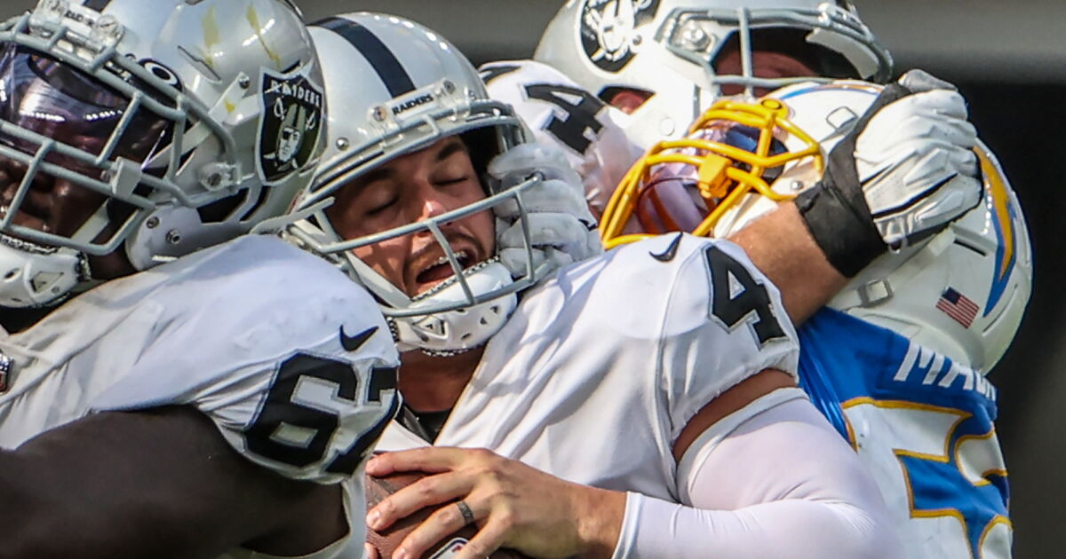 Dominant Khalil Mack helps revamped Chargers sack Raiders in opener