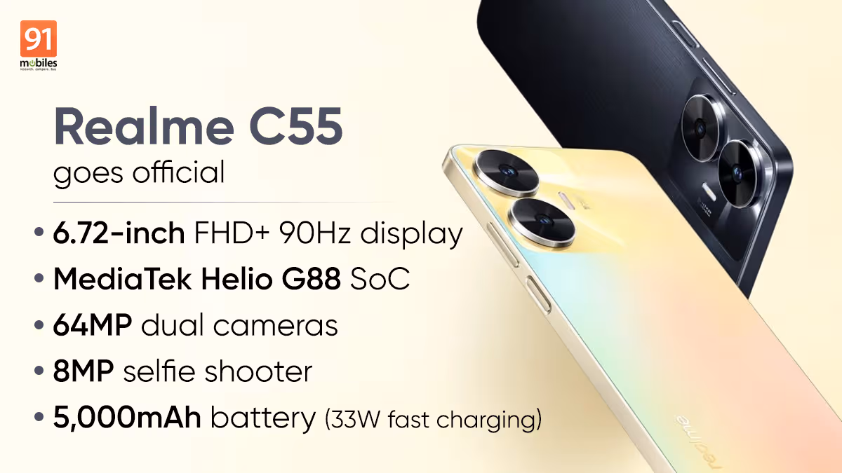 Realme C55 launched: price, specifications