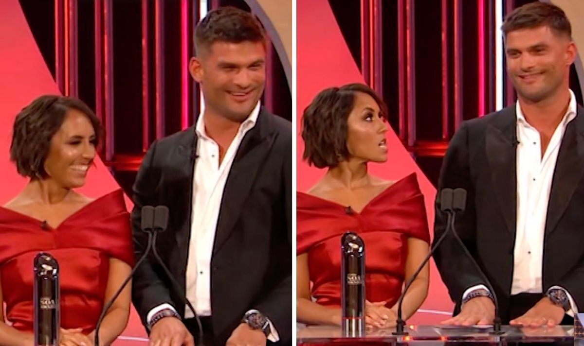 ‘Drama!’ Janette Manrara unimpressed as husband Aljaz mocks her British Soap Awards gown