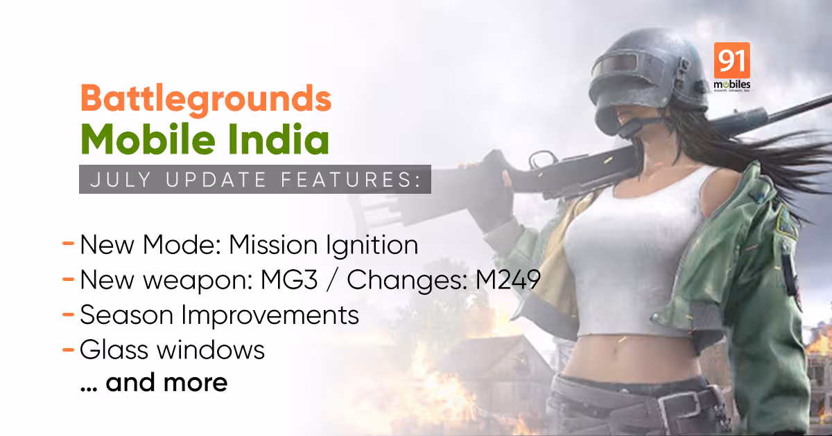 Battlegrounds Mobile India (BGMI) July update features revealed | 91mobiles.com