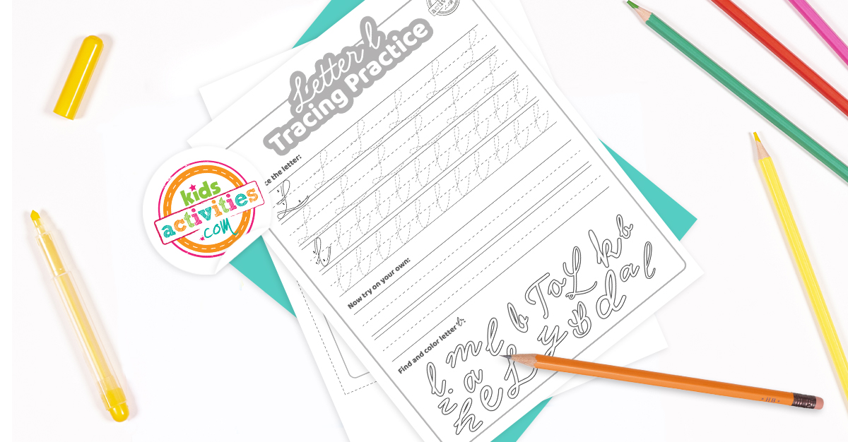 Cursive L Worksheet & Flashcard - Printable Handwriting Practice for Cursive Letter L