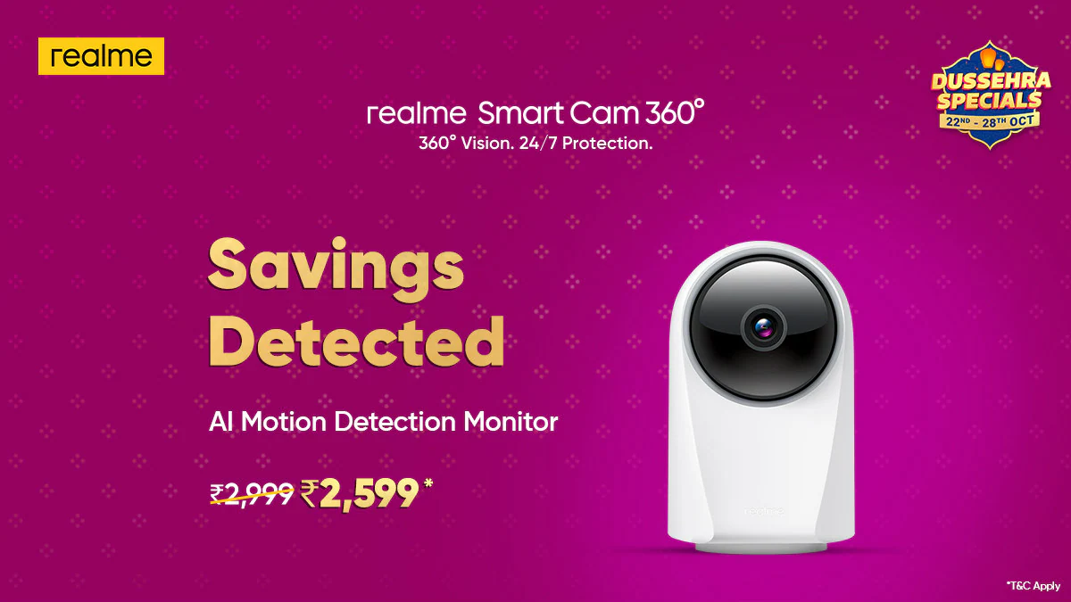 Realme Smart Cam 360 Gets Dussehra Specials Sale Discount on Flipkart