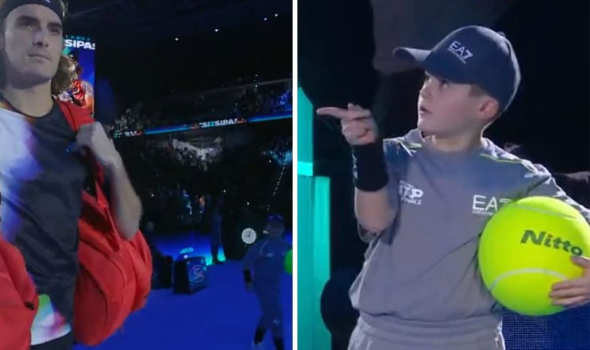 Tsitsipas mascot forced to run behind him as Djokovic left confused