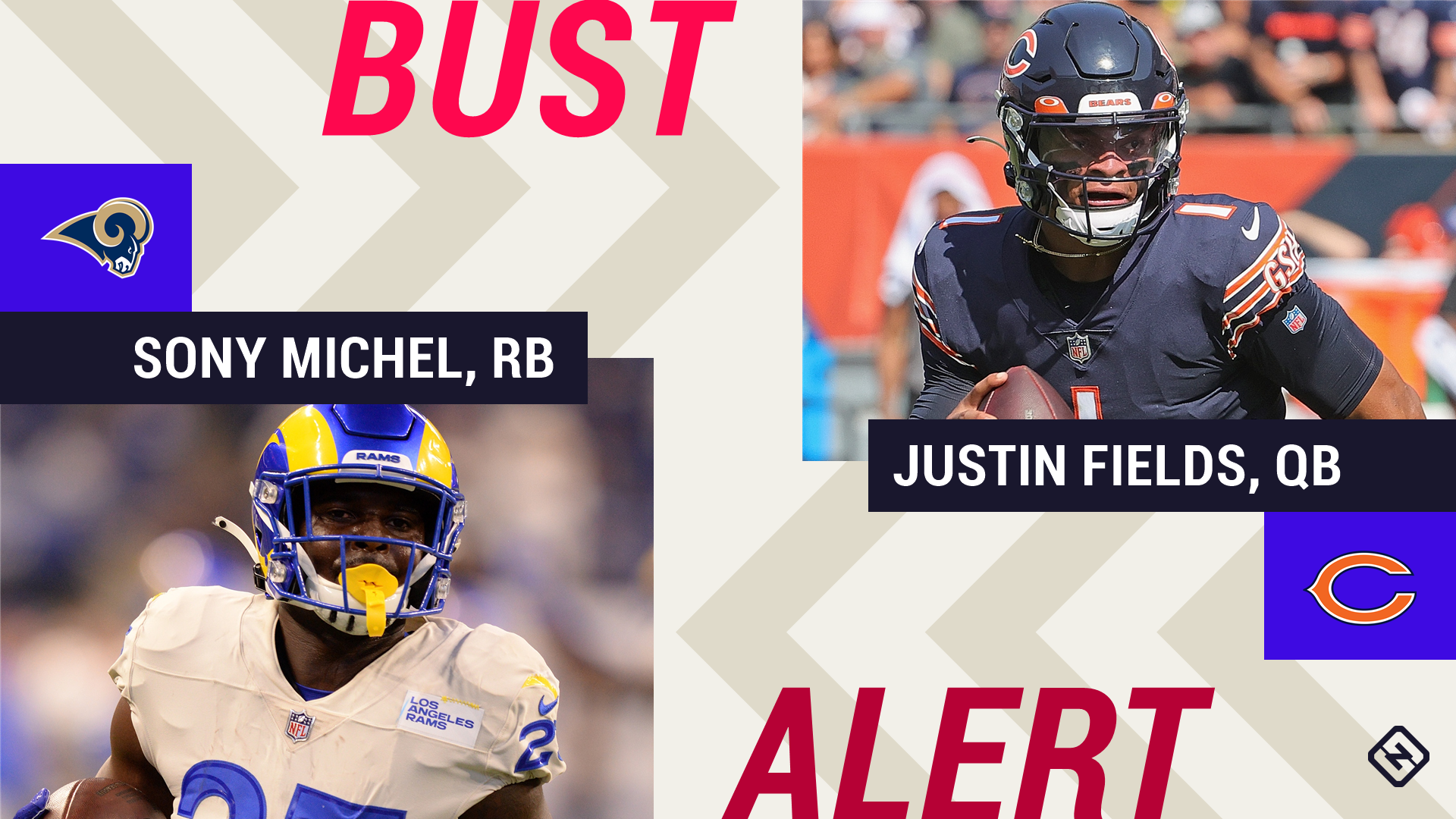 Week 3 Fantasy Busts: Sony Michel, Justin Fields among matchup worries