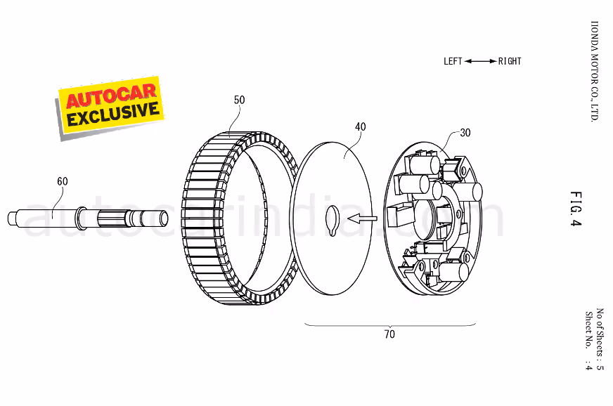 Honda e-scooter electric hub motor patented in India