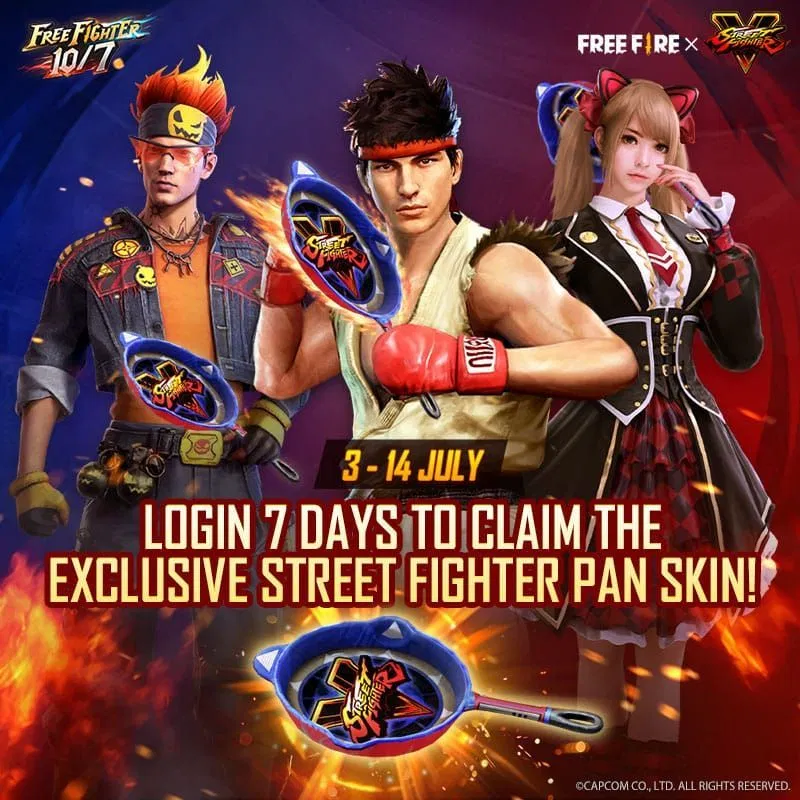 Free Fire’s Street Fighter V crossover enters its Final Round on July 10th
