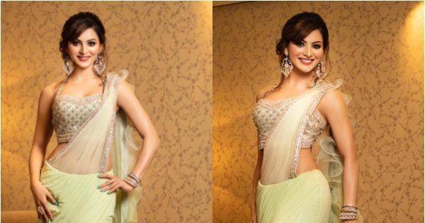 It's Expensive: Urvashi Rautela's mint-coloured saree for a wedding comes at the price of a car | Bollywood Li