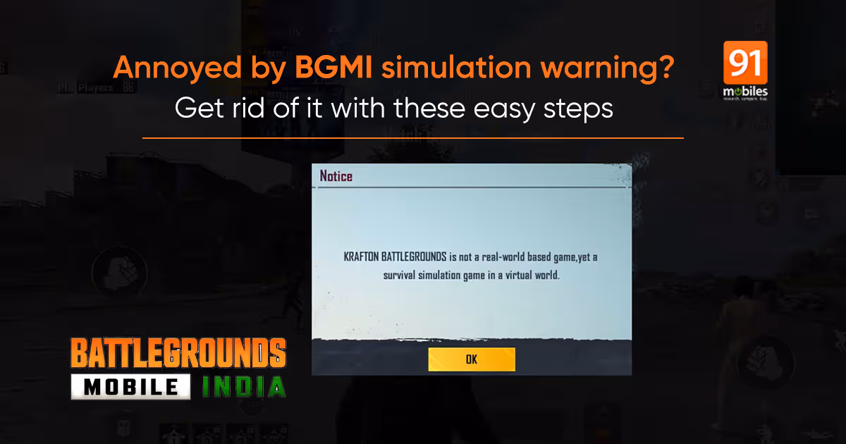 BGMI simulation game warning: How to remove audio warning on Battlegrounds Mobile India (BGMI) | 91mobiles.com