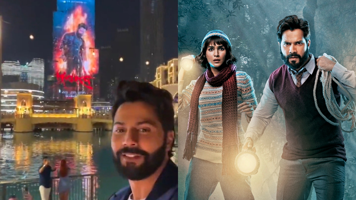 Varun Dhawan-Kriti Sanon's Bhediya trailer 'howls loud' on Burj Khalifa | Watch Video