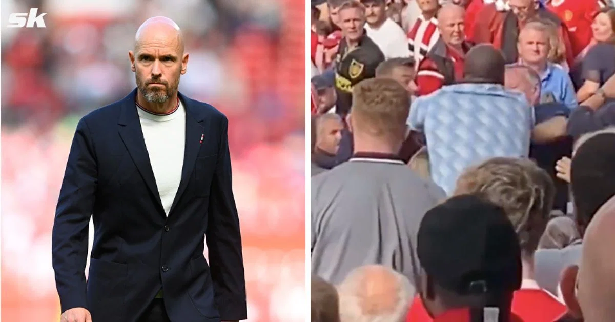Manchester United fans fight against each other at Old Trafford during Brighton loss as footage emerges