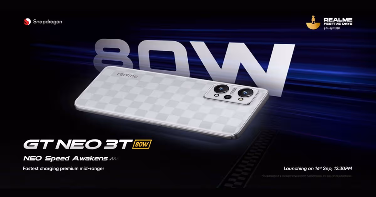 Realme GT Neo 3T India launch today: Price, specs, how to watch live stream