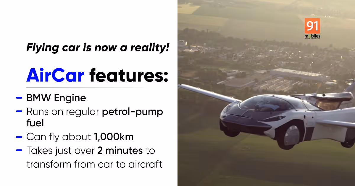 Watch: flying car completes test flight between two international airports | 91mobiles.com