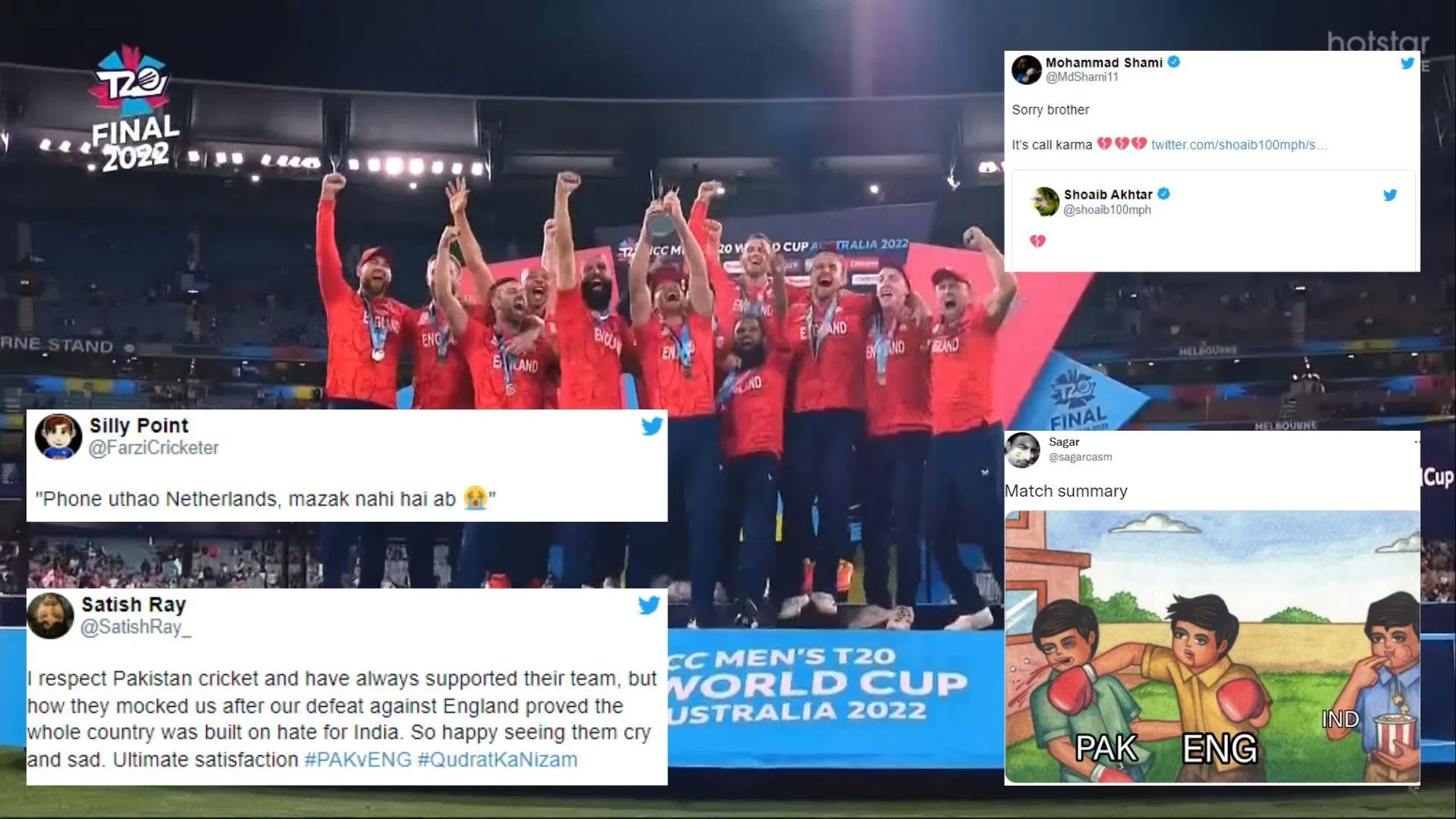 "Phone uthao Netherlands, mazak nahi hai ab"- Fans troll Pakistan as England coast to their second T20 World C