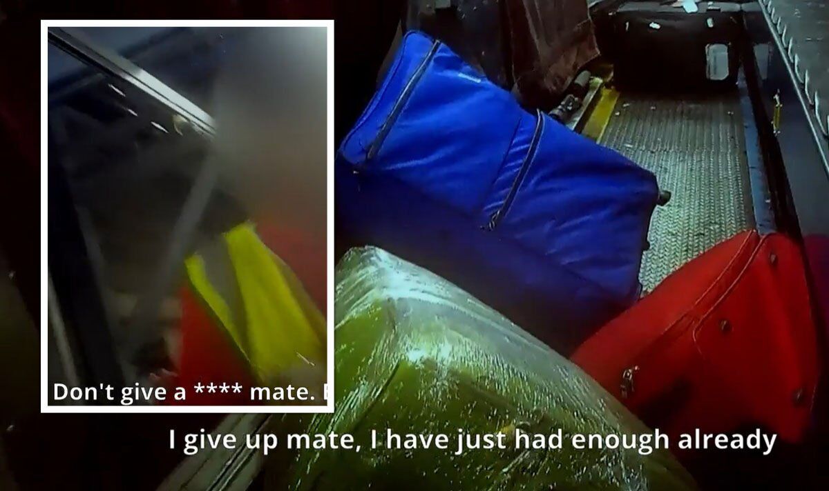 'F*** them' Luggage at loss risk as baggage handler left by himself during airport chaos