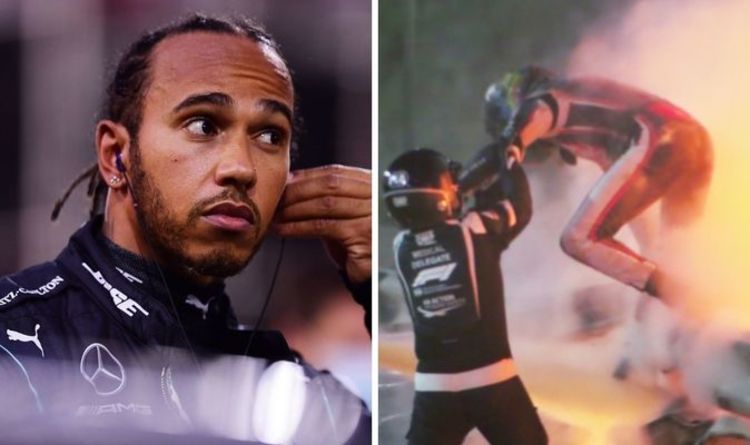 Romain Grosjean crash: Lewis Hamilton emotional statement after horror Bahrain GP incident