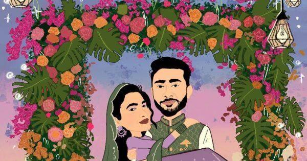 Gauahar Khan and Zaid Darbar's caricature versions in their wedding card will make you go aww — view pic | Bol