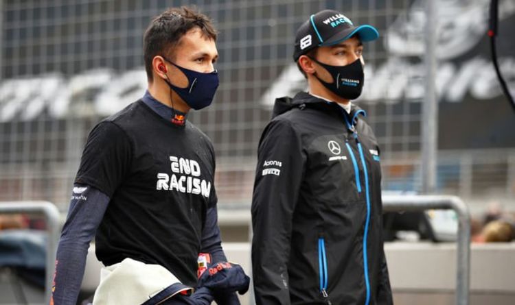 George Russell sends classy message to Alex Albon after Red Bull axe star for Sergio Perez