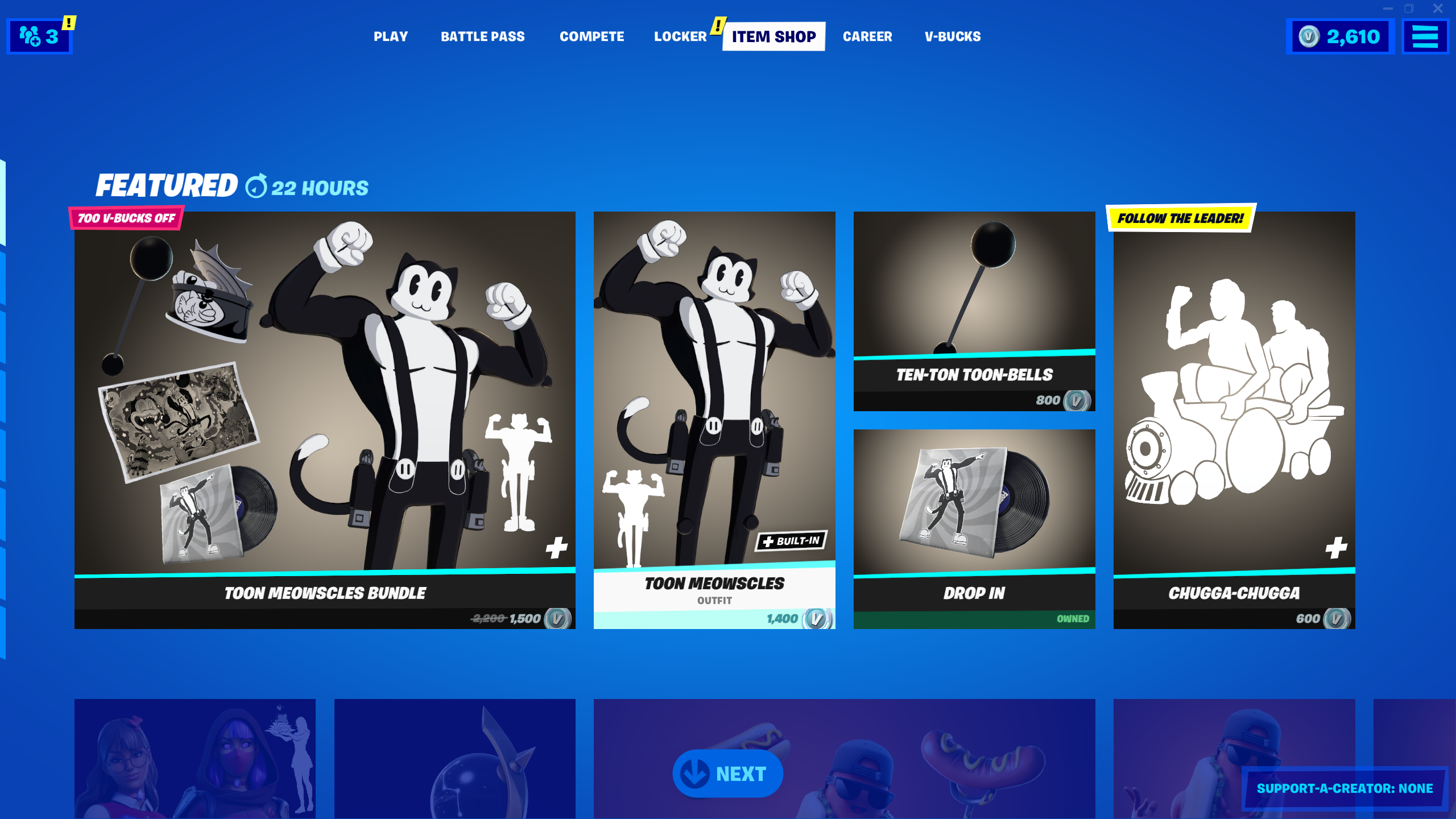 What's In The Fortnite Item Shop - November 9, 2021: Toon Meowscles Returns