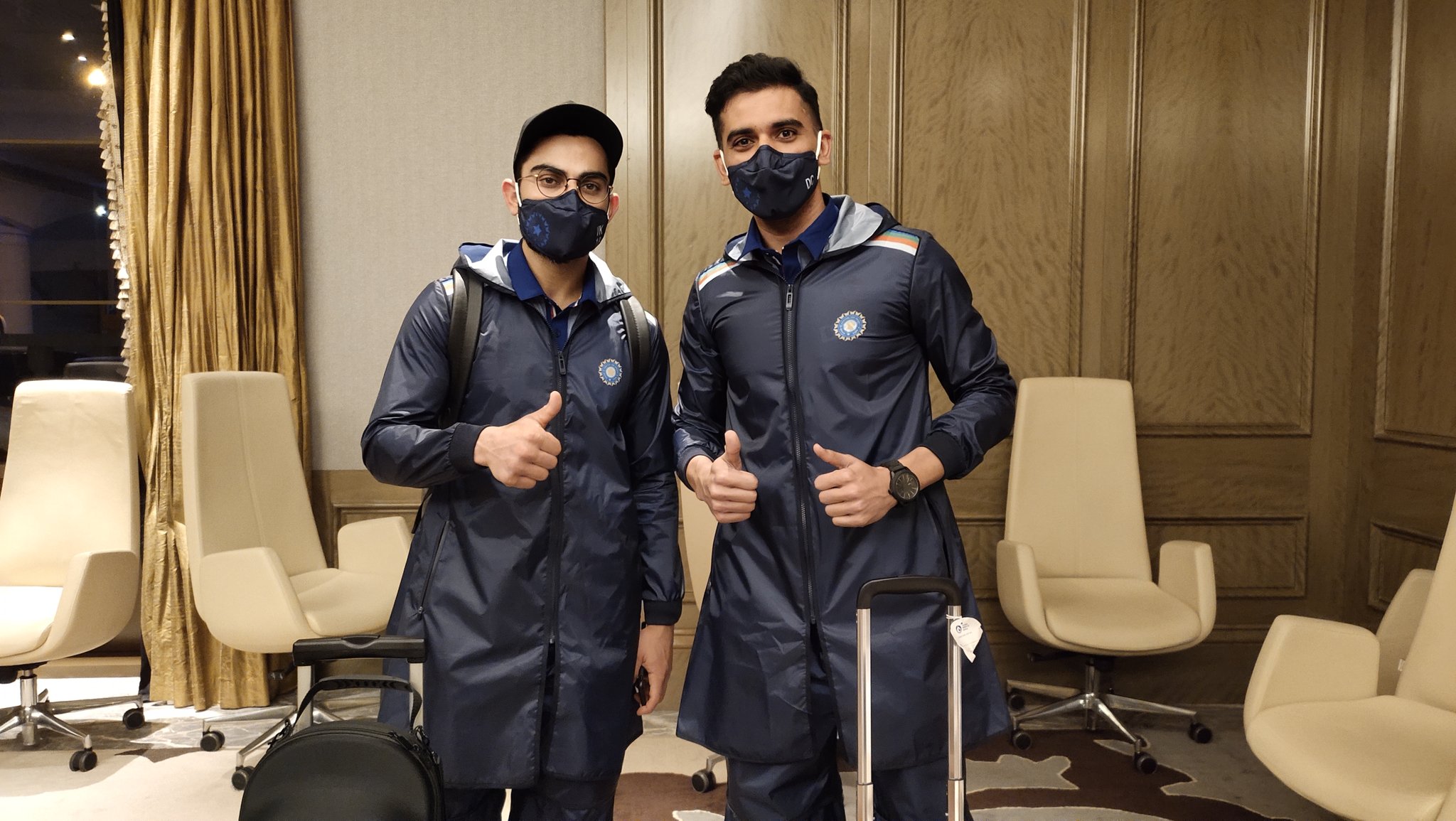 India captain Virat Kohli click a picture with pacer Deepak Chahar (Photo: BCCI/Twitter)