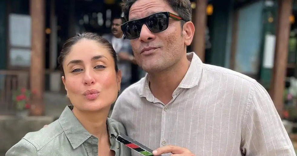 Kareena Kapoor Khan poses with Jaideep Ahlawat as they complete first day shoot