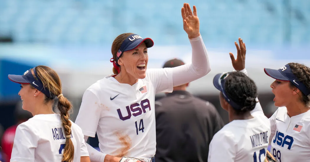 The U.S. softball team again needs few runs as it gets win No. 2.