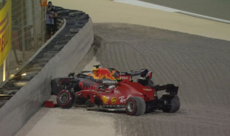 Max Verstappen crashes out of Sakhir Grand Prix in three-car incident