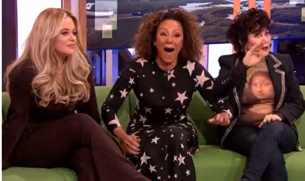 Mel B cringes with embarrassment after going commando on live TV