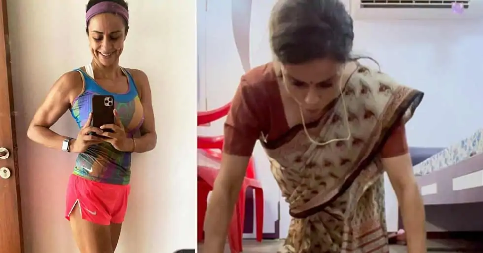 Viral video: Gul Panag does pushups in a saree