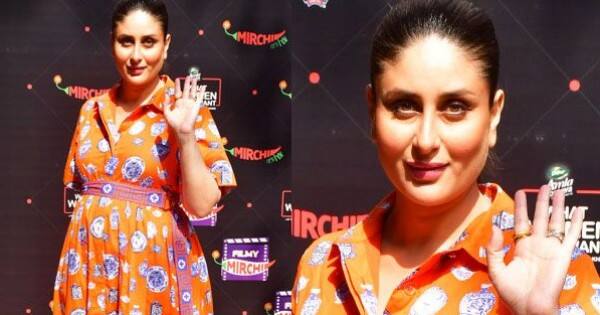 Guess the price: Kareena Kapoor Khan's orange-pottery print dress can buy you a hi-tech portable party system 