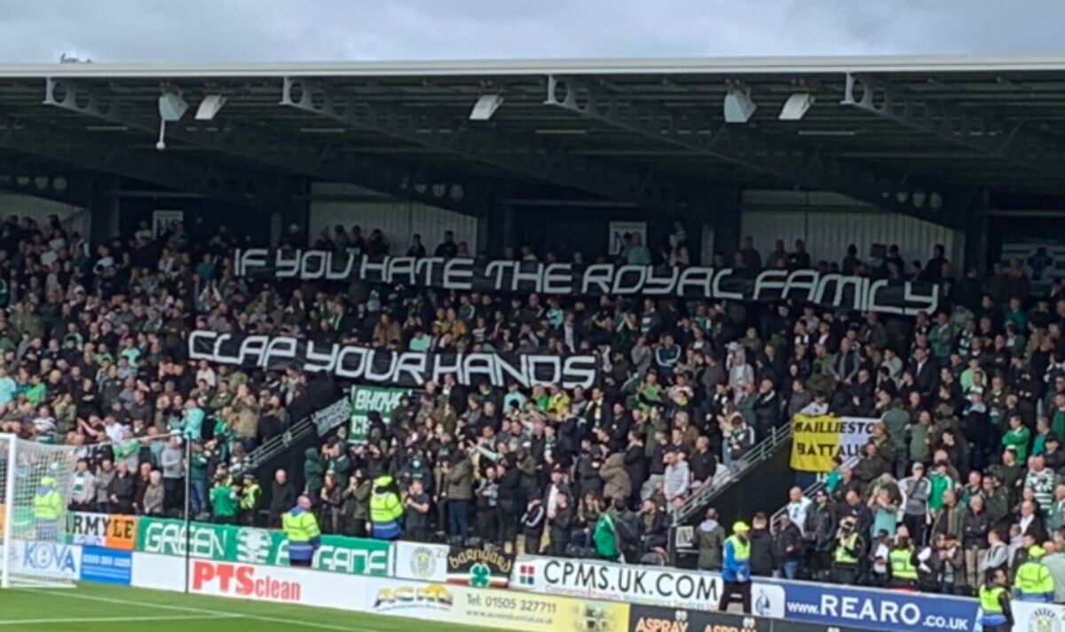 Celtic fans hijack applause for Queen with offensive banner and chant