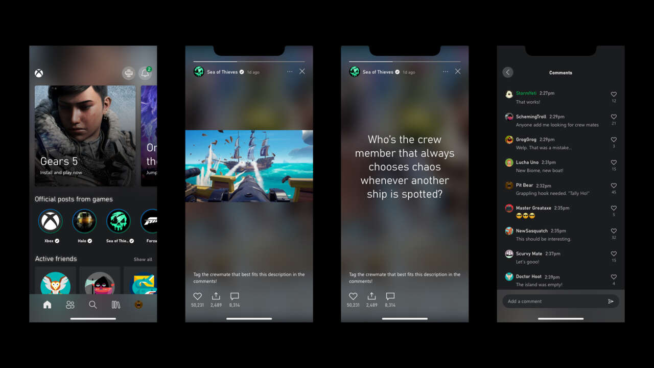 Xbox App Adds Story Feature For Official Game Hubs