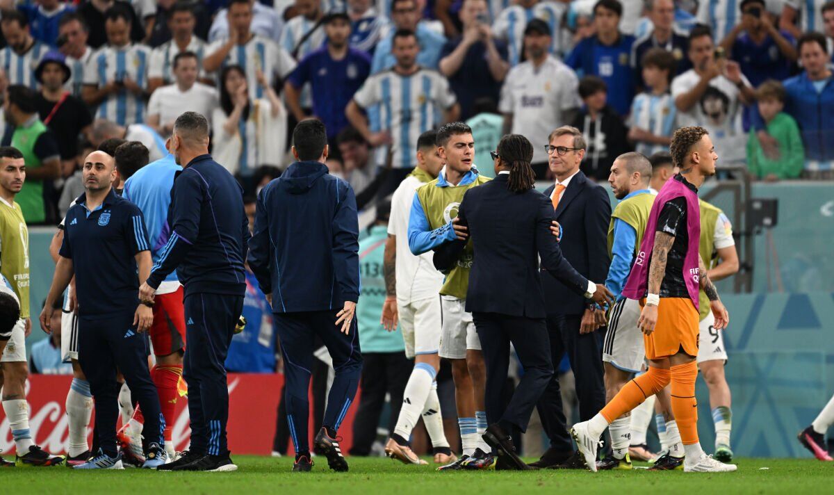 Argentina and Netherlands stars in mass brawl after shoot-out