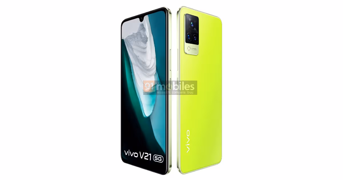 [Exclusive] Neon Spark variant of Vivo V21 5G shown off from all angles | 91mobiles.com