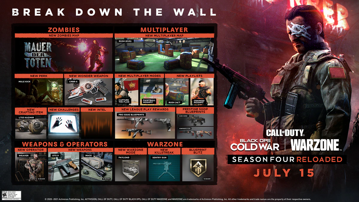 Call of Duty: Black Ops Cold War, Warzone Season 4 Reloaded Arriving July 15