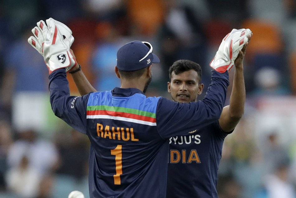 India vs Australia, 1st T20I: Debutant T Natarajan receives cap from Jasprit Bumrah