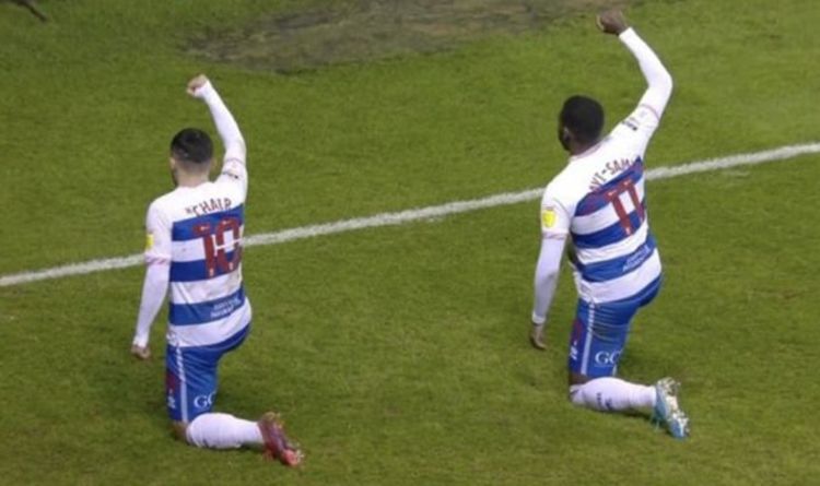 QPR stars take a knee and raise fist to celebrate goal in front of Millwall fans
