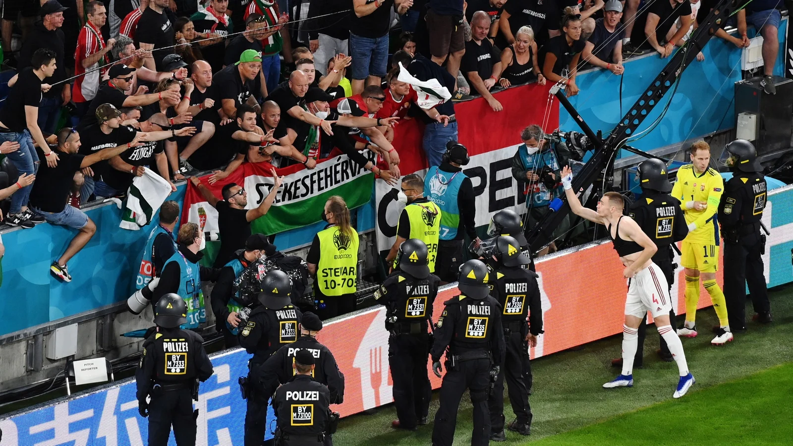 Hungary fans bemused by rainbow-flag reception in Munich