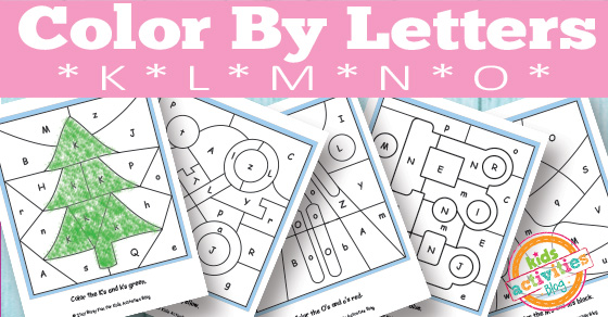 Awesomely Fun Color By Letter K, L, M, N, O, Worksheets For Preschoolers