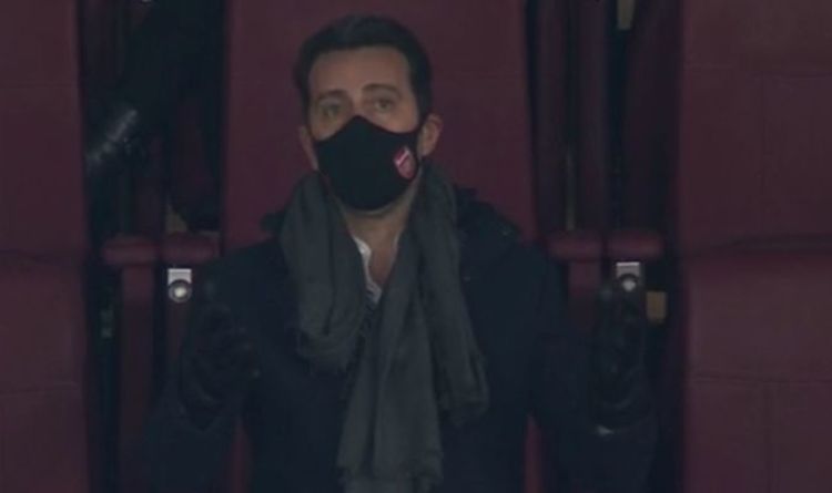 Arsenal chief Edu shows displeasure from box as Mikel Arteta
