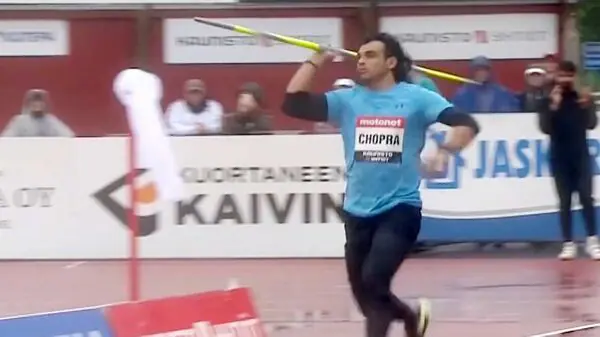 Watch: Neeraj Chopra endures nasty fall, yet bags gold at Kuortane Games