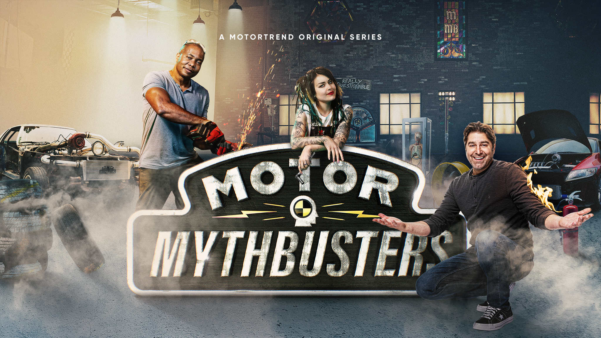 Motor MythBusters: Where Science Meets the Road, Starring Tory Belleci, Faye Hadley, and Bisi Ezerioha