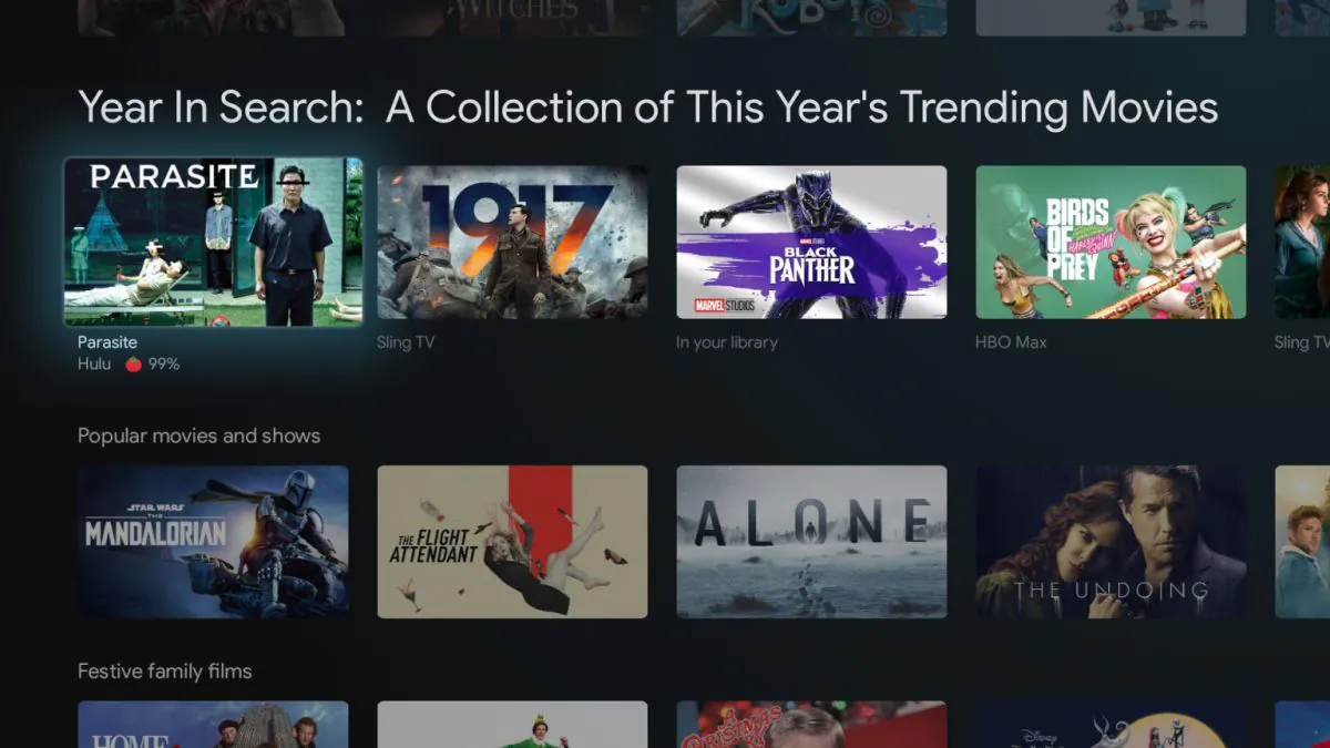 Chromecast With Google TV Has Listed Trending Movies of 2020
