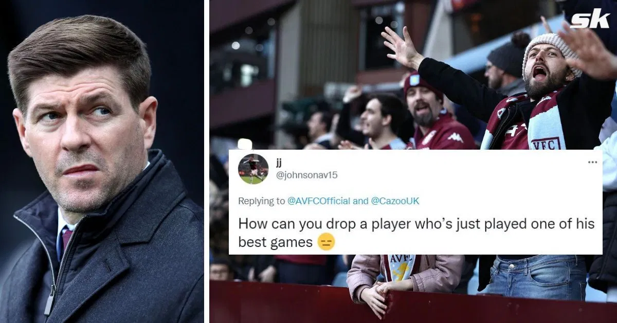 “Genuinely really concerning” – Aston Villa fans upset with Gerrard for dropping in-form 25-year-old star from