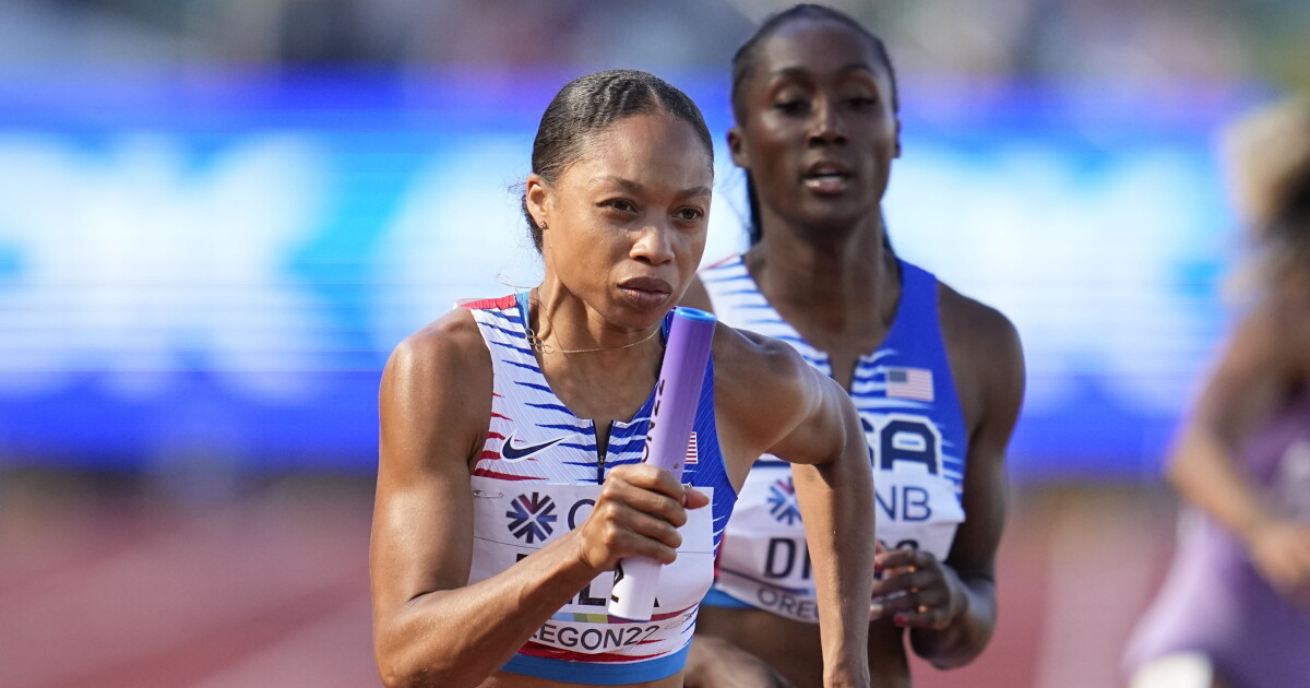 Allyson Felix goes from eating hot wings in retirement to running in 4x400 relay