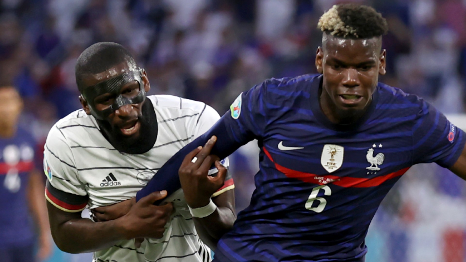 Biting incident at Euro 2021: Rudiger appears to bite Paul Pogba's back in France vs. Germany