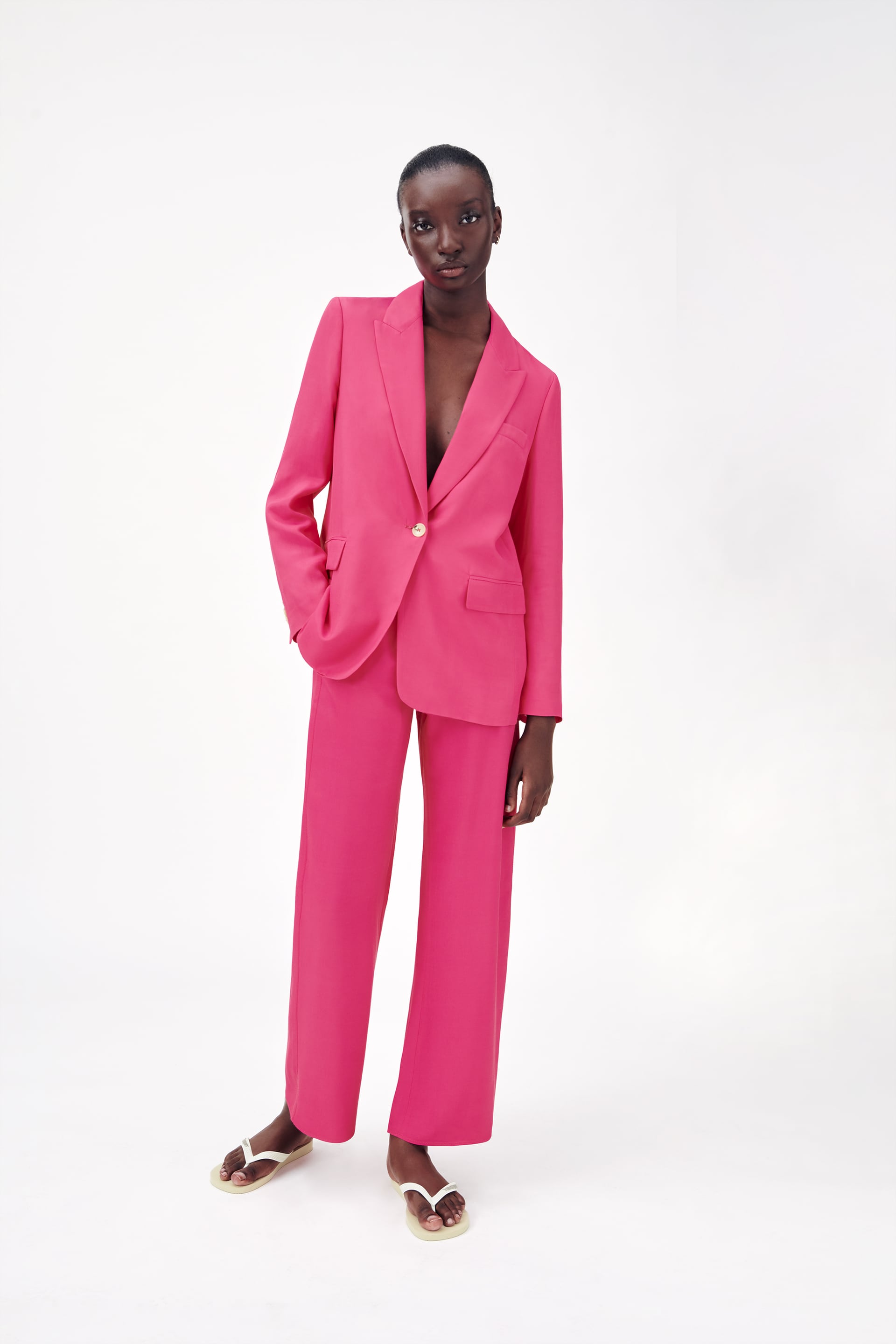 Zara Flowy Straight Cut Blazer