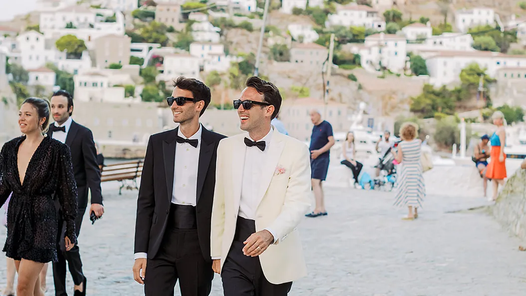 Coperni Cofounders Arnaud Vaillant and Sébastien Meyer Got Married on a Secluded Island in Greece