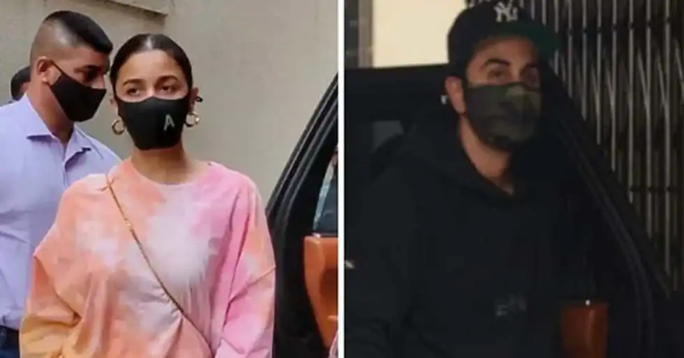 Brahmastra duo Ranbir Kapoor and Alia Bhatt snapped at the Dharma Office